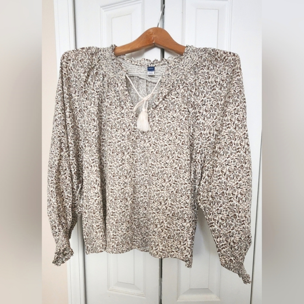 Old Navy Printed Blouse Petite Large